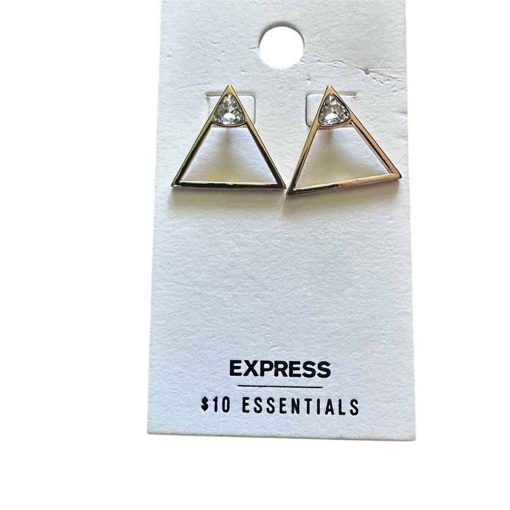 NWT Express Gold Triangle Stud Earrings